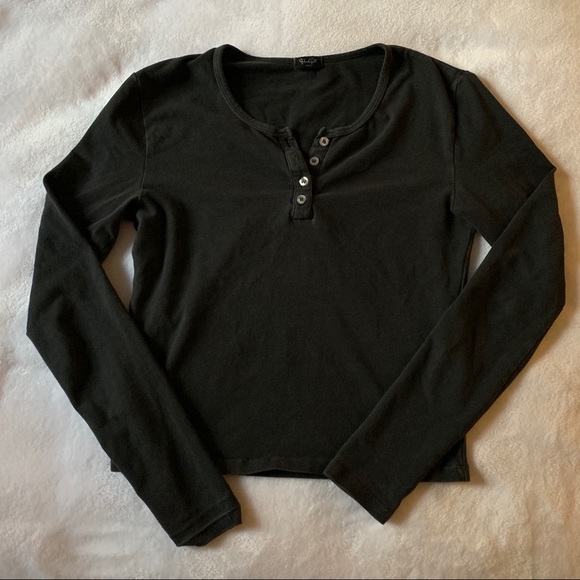 Brandy Melville Tops - Brandy Melville Black Henley